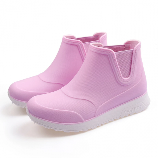 Rain Boots Women's Anti-Skid Water Shoes Ankle Wellies Parent Leisure Fashion Waterproof Student Rubber