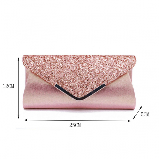 2022 High Quality PU Leather Women Lady Sequins Clutch Bag Evening Wedding Party Prom Handbag Purse Wallet Shinny Shoulder Bags